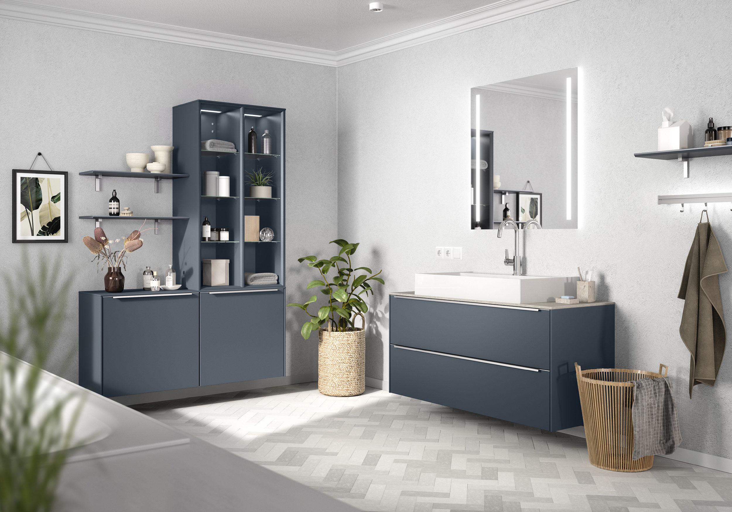 Baño moderno azul fiordo