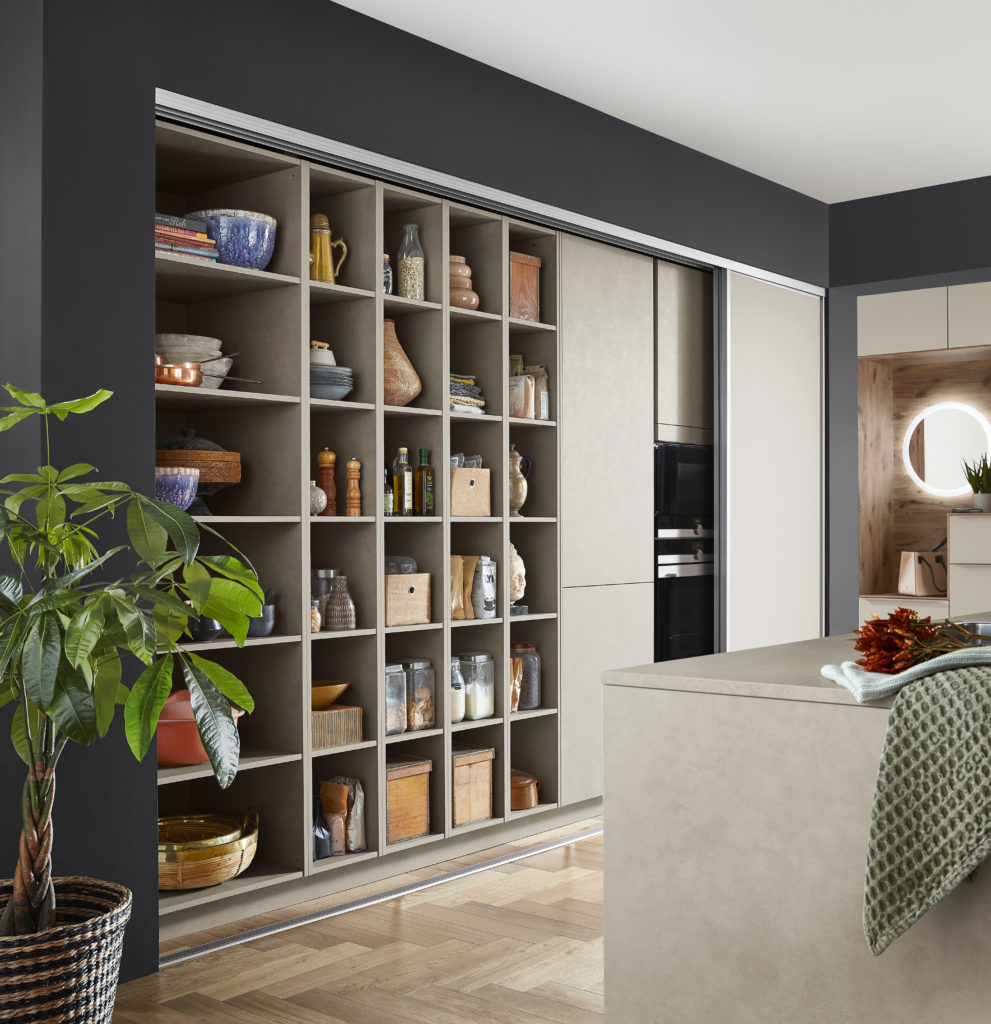 Armario estantería con puerta corredera