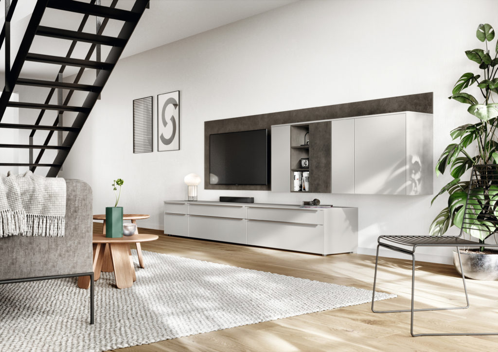 Mueble de televisión con panel posterior